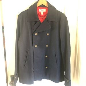 Original Penguin Navy Wool Peacoat Sz L